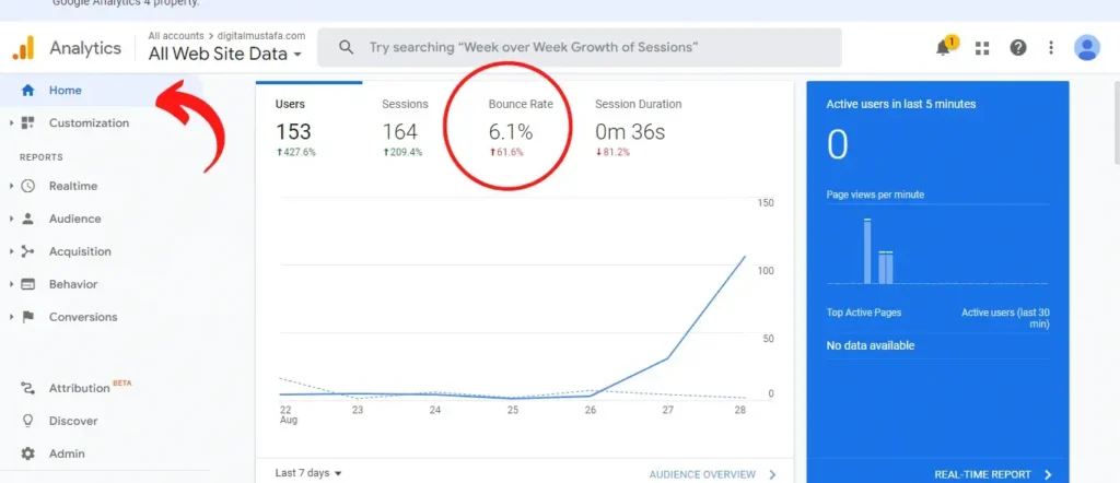 how to check your bounce rate through Google Analytics