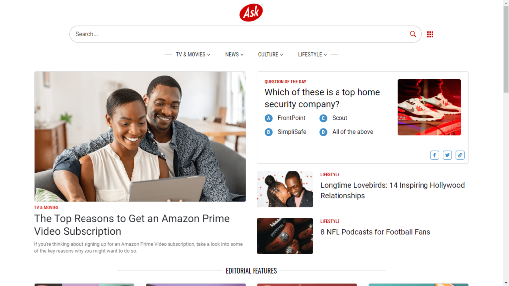 Ask.com screenshot